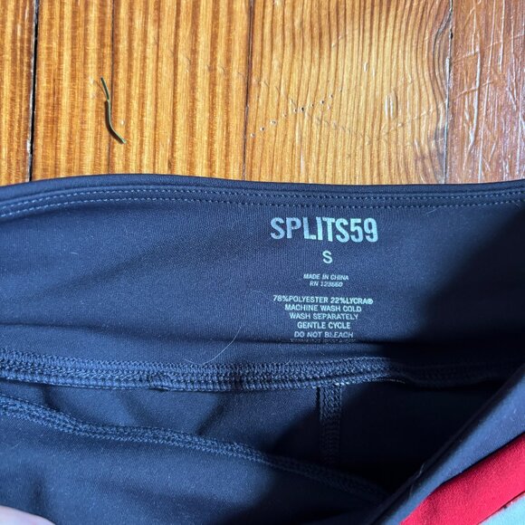Splits59 Racer Stripe Leggings Navy with Red and White Stripes SZ Small - Picture 3 of 4